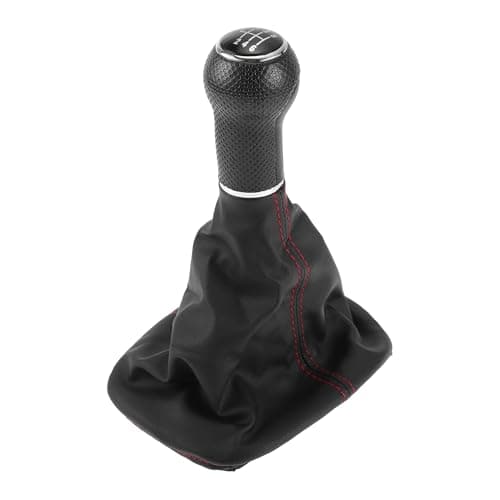 Image of TUCKBOLD 6 Speed Manual Gear Shift Knob with Cover for Volkswagen Golf Mk No.1J0711113C | Gearbox Stick Shifter Lever Knob Black Red Plastic Faux Leather 1 Pcs