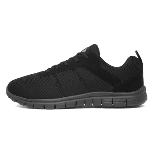 Image of Mens Black Lace Up Trainer - Size 9 UK - Black