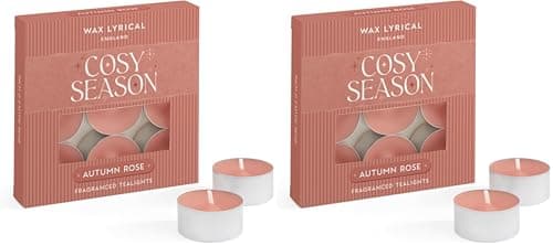 Image of Wax Lyrical Autumn Rose Tealights | Elegant & Romantic Fragrance | Floral & Exotic Oud Notes | Box of 9 Tealight Candles (Pack of 2)