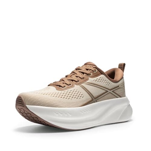 Image of ALLSWIFIT Women's Road Running Shoes Cushion Tennis Shoes Non-Slip Comfortable Lightweight Gym Workout Athletic Arch Support Walking Sneakers,Size 6,Beige/Khaki,AWUMRS2503