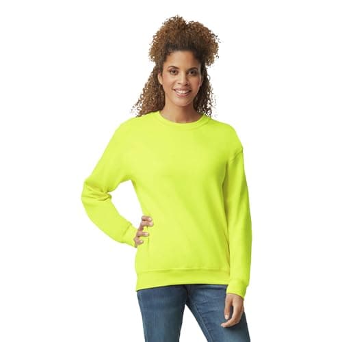Image of Gildan Men's Fleece Crewneck Sweatshirt, Style G18000, Safety Green, XL