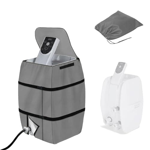 Image of Hot Tub Insulated Cover - Inflatable Bathtub 420D Oxford Cloth, Waterproof Dustproof, Grey 16.9x14.9x21.2 Inches for Outdoor Pool/Tub