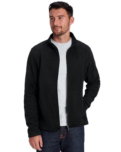Image of TOG24 Revive Mens Fleece Jacket Outdoor Microfleece Jackets with Full-Zip Lightweight & Warm, Anti-Pill Fabric for Hiking Trekking Camping Sport Black L