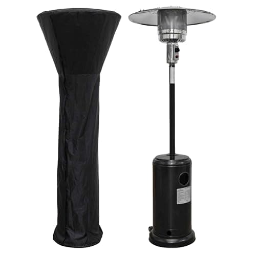 Image of Dellonda Freestanding Gas Patio Heater 13kW with wheels for Commercial & Domestic Use, Supplied with Cover, Black - DG220