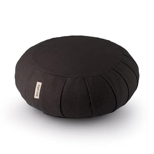 Image of basaho CLASSIC Zafu Meditation Cushion | Organic Cotton | Buckwheat Hulls | Removable Washable Cover (Zen Black)