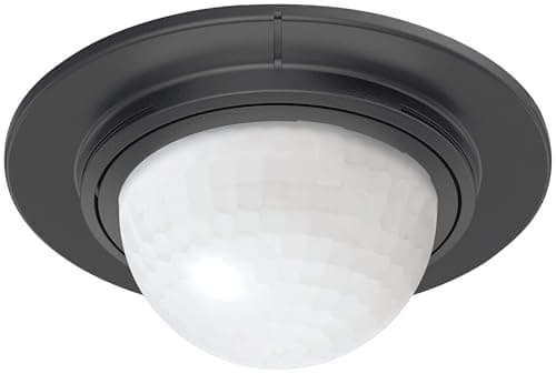 Image of Steinel Flush-Mounted Motion Detector IS 360-1 Black, Maximum 1000 W Switching Capacity, 360° Sensor, Maximum 4 m Range, LED Suitable