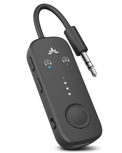 Image of Avantree Relay - Airplane Bluetooth 5.3 Adapter with Qualcomm aptX Adaptive, Supports 2 AirPods or Headphones, 20H Playtime, 3.5mm AUX Jack Wireless Audio Transmitter for Planes, Airline, Travel