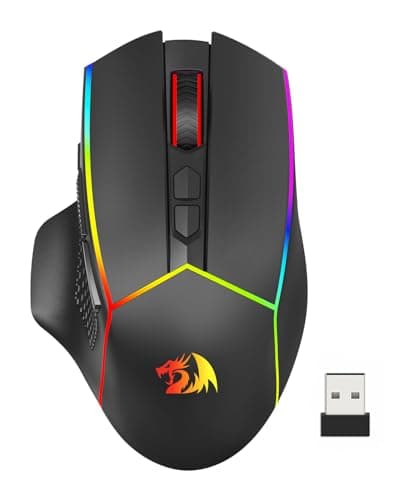 Image of Redragon M814 Wireless Gaming Mouse, Tri-Mode 2.4G/USB-C/Bluetooth Ergonomic Mouse Gaming, 8000 DPI, RGB Backlit, Fully Programmable, Rechargeable Wireless Computer Mouse for Laptop PC Mac