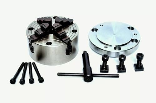 Image of 4 Jaw 100Mm Independent Lathe Chuck Front Mount With Suitable Backplate-Amz457