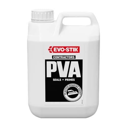 Image of EVO-STIK Contractors PVA Adhesive - 5L - White Liquid Dries Clear - Sealer & Primer for Plastering - Interior Bonding Agent for Porous Surfaces - Improves Adhesion & Reduces Surface Porosity