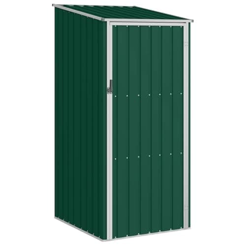 Image of vidaXL Green Garden Shed - Galvanised Steel - Large Outdoor Storage for Tools, Furniture & Equipment - 87x98x159 cm
