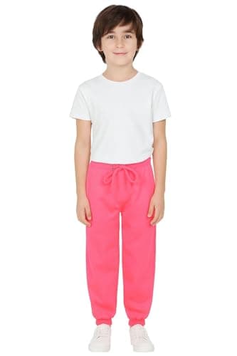 Image of A2Z 4 Kids Boys Girls Trouser Jogging Joggers Pants Tracksuit Sweatpants Bottom - Fleece Trouser Neon Pink 11-12.