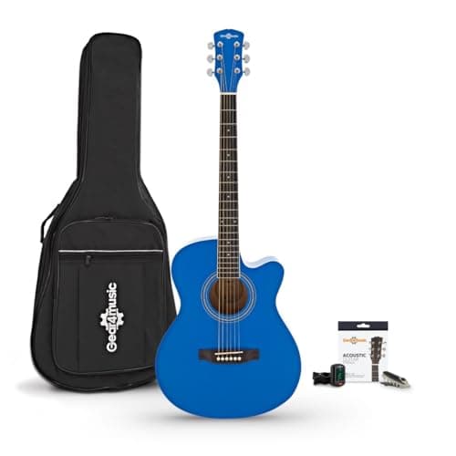Image of Single Cutaway Electro Acoustic Guitar & Accessory Pack by Gear4music, Blue