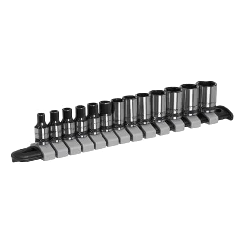 Image of Sealey AK7990 13pc 1/4" Sq Drive Socket Set - Black Series