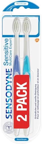 Image of SENSODYNE Sensitive MultiCare Expert Twin Pack Soft Toothbrush Specially Designed for People with Pain Sensitive Teeth, Pack of 2