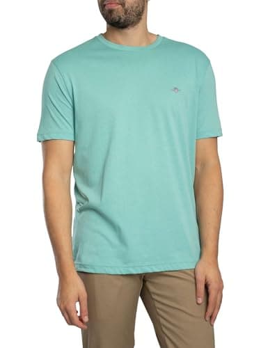 Image of GANT Men's Regular Shield T-Shirt, Muted Turquoise, L