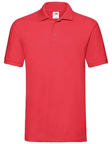 Image of Fruit of the Loom Men's Premium Short Sleeve Polo Shirt, Red, X-Large