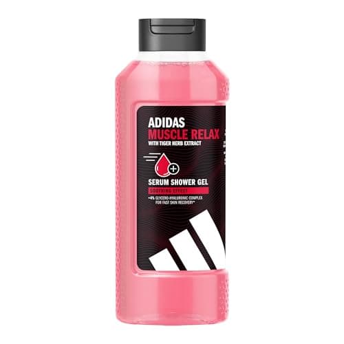 Image of Adidas Active Skin & Mind Muscle Relax Shower Gel for Men, Dermatologically Tested, Glycerol and Hyaluronic Acid Based Complex, Deep Moisture, Vegan Formula, 400 ml
