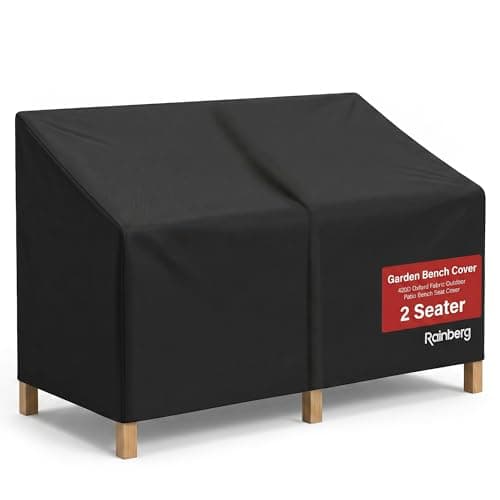 Image of Rainberg Garden Bench Cover with Air Vent, Waterproof, Windproof, Anti-UV, Heavy Duty Rip Proof 420D Oxford Fabric Outdoor Patio Bench Seat Cover With Carry Bag (2 Seater)