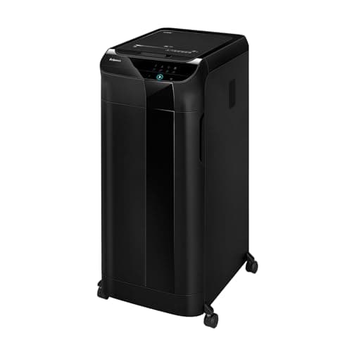 Image of Fellowes Paper Shredder for Office Use - 550 Sheet Auto Feed, 14 Sheet Manual Feed Cross Cut Shredder - AutoMax 550C Hybrid Shredder with Sleep Mode Feature & 83L Bin - High Security P4 - Black
