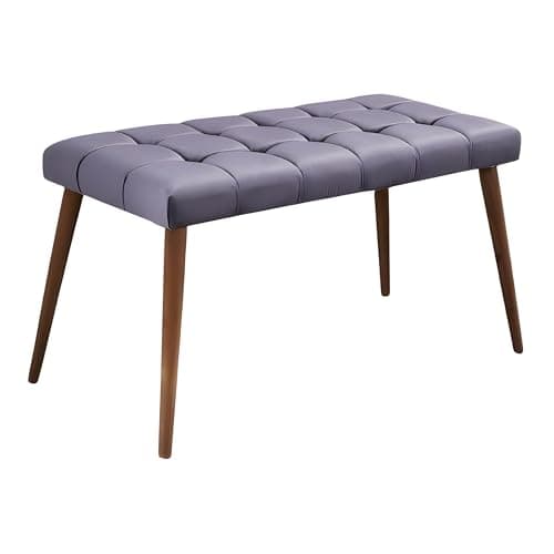 Image of Atahome Amaryllis Premium Padded Bench, modern upholstered stool for end of bed, hallway, or living room, dining bench, Piano Stool, Footstool (Grey)