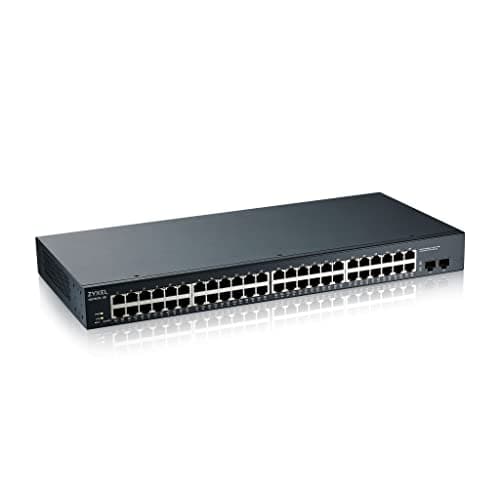 Image of Zyxel 48-Port Gigabit Switch | Smart Managed | Rackmount | 2 SFP Ports | VLAN, IGMP, QoS | Network Ethernet Hub [GS1900-48]