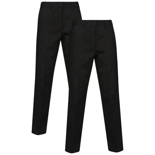 Image of A2Z 4 Kids Girls Teen School Pants Pack of 2 Stain Resistant Teflon Coated - Girls Pant UF 783 2 Pack Black 9-10