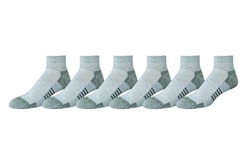 Image of Amazon Essentials Men's Athletic Ankle Socks, Breathable, Cotton Blend, Cushioned, 6 Pairs, Grey, 7-11