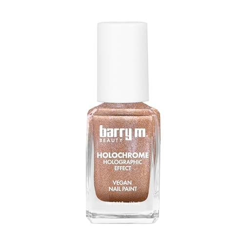 Image of Barry M Holochrome Holographic Effect Nail Paint, in Shade Clementine Comet | Shimmery Orange Nail Polish