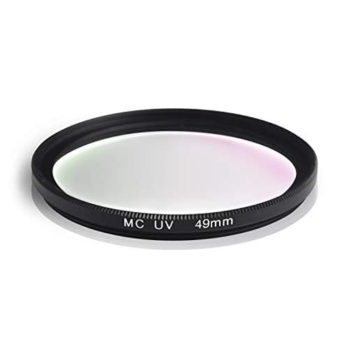 Image of 49mm MC UV filter. Lens cover. Made of aluminum and optical glass. Scratch-resistant and water-based surface. For Canon Sony Nikon Leica Fujifilm Panasonic Pentax Sigma Tamron Pentax
