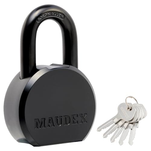 Image of Maudex® PML65 Heavy Duty Padlock - High Security with Boron Alloy Shackle, Weatherproof Design, 5 Brass Keys. for Sheds, Gates, Containers & Outdoor Storage