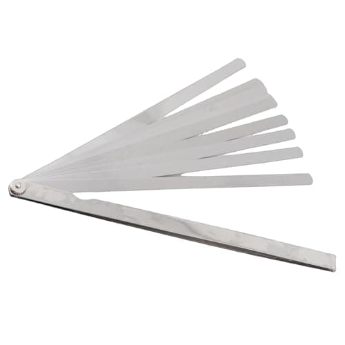 Image of 17 Blades Long Feeler Gauge, 0.02-1mm Stainless Steel Feeler Gauge 300mm/0.98in Feeler Gauges Long Blade Measuring Tool for Measuring Gap Width Thickness