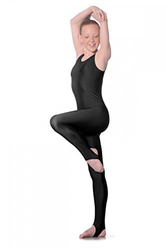 Image of Sleeveless Nylon/Lycra Catsuit, Black, Age 7-8