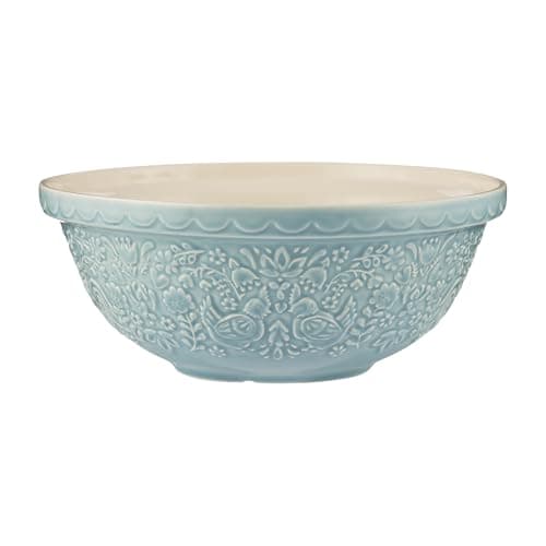 Image of Mason Cash Home to Roost Mixing Bowl 26cm | 2.7L Earthenware Bowl with Embossed Hen & Cockerel Design – Ideal for Dough, Pastry, Cake & Cookie Mixing | Dishwasher & Freezer Safe