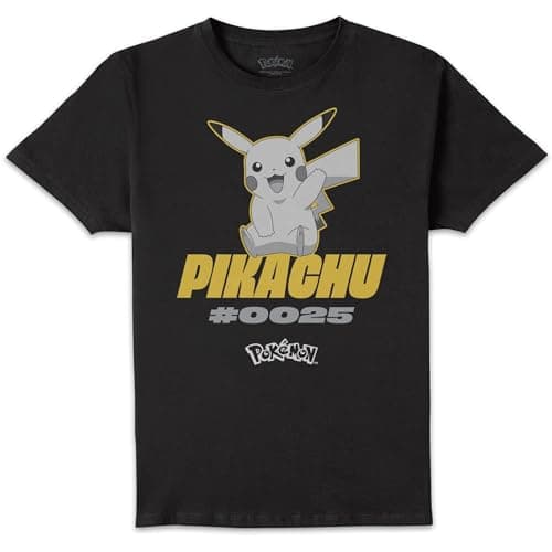 Image of Official Pok�mon Pikachu Adults T-Shirt Black - 4XL