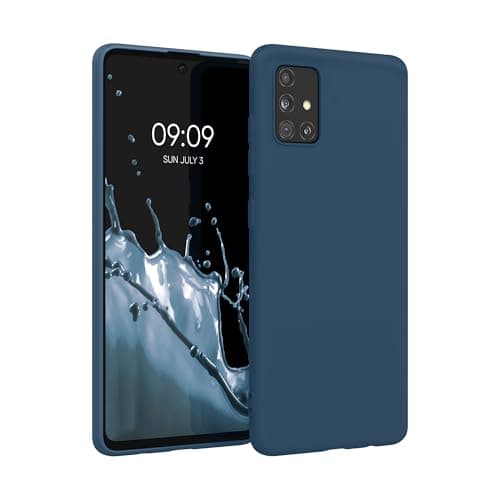 Image of kwmobile Case for Samsung Galaxy A51 Case - Soft Cover - Shockproof TPU Material - Wireless Charging - Navy Blue