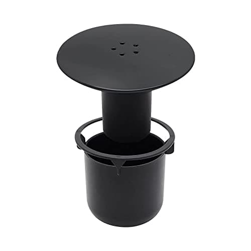 Image of Black Shower Waste Drain Cap Tube/Cup Cover Cubicle 90mm / 115mm Plug Drain Replacement Plug Hole Trap Cover Matte Black Finish, Fast Flow Hair Catcher