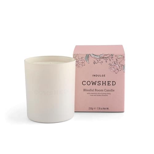 Image of Cowshed Limited Edition Indulge Room Candle 220g - Scented Candle with Ylang Ylang, Rose & Palmarosa – Natural Soy Wax, Vegan Home Fragrance Gift