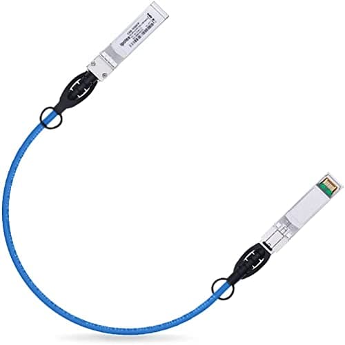 Image of ipolex 10G SFP+ Copper Cable, Blue SFP+ DAC, 10GBASE-CU Direct Attach Copper Cable, 10Gb/s Passive Twinax Cable Compatible for Cisco, Ubiquiti, Meraki, Mikrotik, Intel and more. 0.25-meter, 1-Pack.