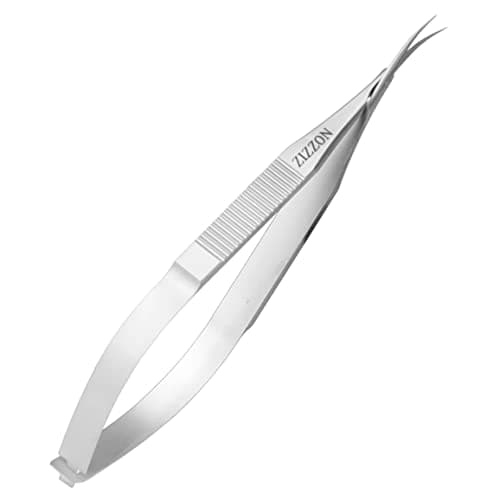Image of ZIZZON Cuticle Scissors Extra Fine Curved Professional Precise Pointed Tip Grooming kit for Eyebrow, Eyelash, Trim Nail and Dry Skin