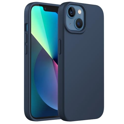 Image of JETech Silicone Case Compatible with iPhone 13 6.1-Inch, Silky-Soft Touch Full-Body Protective Case, Shockproof Cover with Microfiber Lining (Navy)