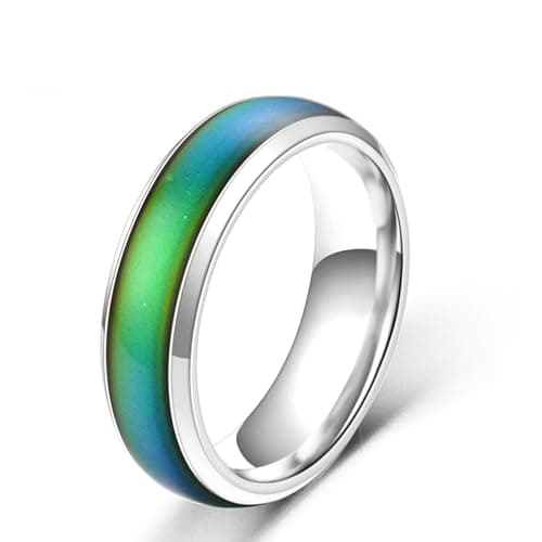 Image of Oneress Elegant Women's Mood Ring, Affordable Sparkling Anniversary Wedding Band, Valentine’s Day Gift for Girlfriend or Wife Y1854 White 10