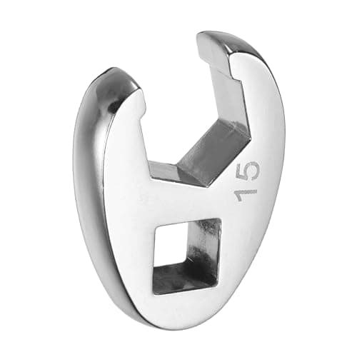 Image of sourcing map Drive Crowfoot Wrench 3/8" Drive 15mm Metric Fractional Crowfoot Flare Nut Wrench 40Cr Chrome Plated Open End Crowfoot Wrench for Mechanics Automotive Repair Work