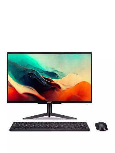 Image of acer Aspire C22-1600 21.5" AIO Desktop PC | Intel Celeron Dual Core CPU | 8GB DDR4 RAM | 256GB PCIe SSD | Windows 11 | Black