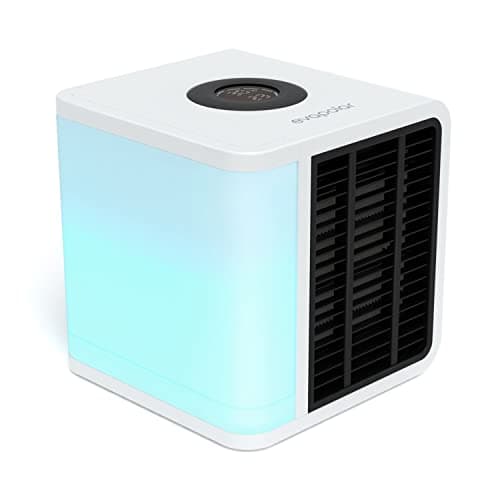 Image of EVAPOLAR evaLIGHT Plus Personal Portable Air Cooler and Humidifier, Desktop Cooling Fan, for Home and Office, with USB Connectivity and Colorful Built-in LED Light (White)