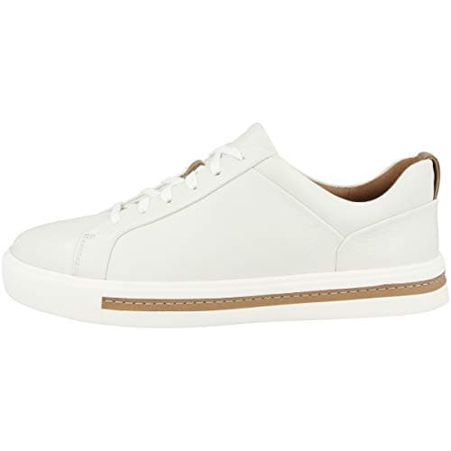 Image of Clarks Women's Un Maui Lace Low Top Sneakers, White White Leather, 6 UK