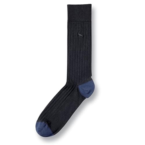 Image of Charles Tyrwhitt Cotton Rib Socks for Men – Soft, Breathable & Seamless Black Dress Socks – Luxury Men’s Cotton Sock (1 Pack) – Smart & Comfortable with Reinforced Heel & Toe