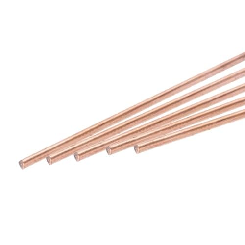 Image of sourcing map 5 Pack Pure Copper Round Rod 1mm/0.04 Inch Diameter 250mm/10 Inch Length Solid Copper Rod Lathe Bar Stock for DIY Metal Craft Metal Working Hobbies