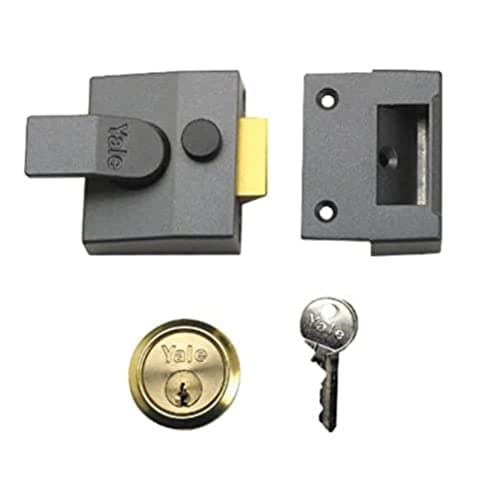 Image of YALE YALP85DMGSC P-85-DMG-SC-40-Deadlocking Nightlatch Finish, High Security with Automatic Deadlock, Dark Metallic Gray, 40
