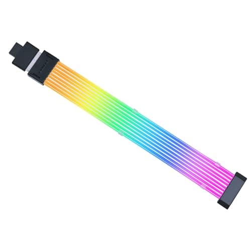 Image of Lian Li Strimer Wireless 16 Pin - Addressable RGB Power Extension Cable with Wireless Control - 8 LED Strip - Wireless Controller NOT Included; a Controller is Required for use (PW16-81W)